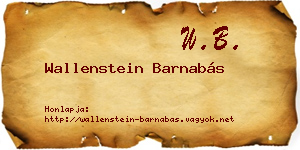 Wallenstein Barnabás névjegykártya